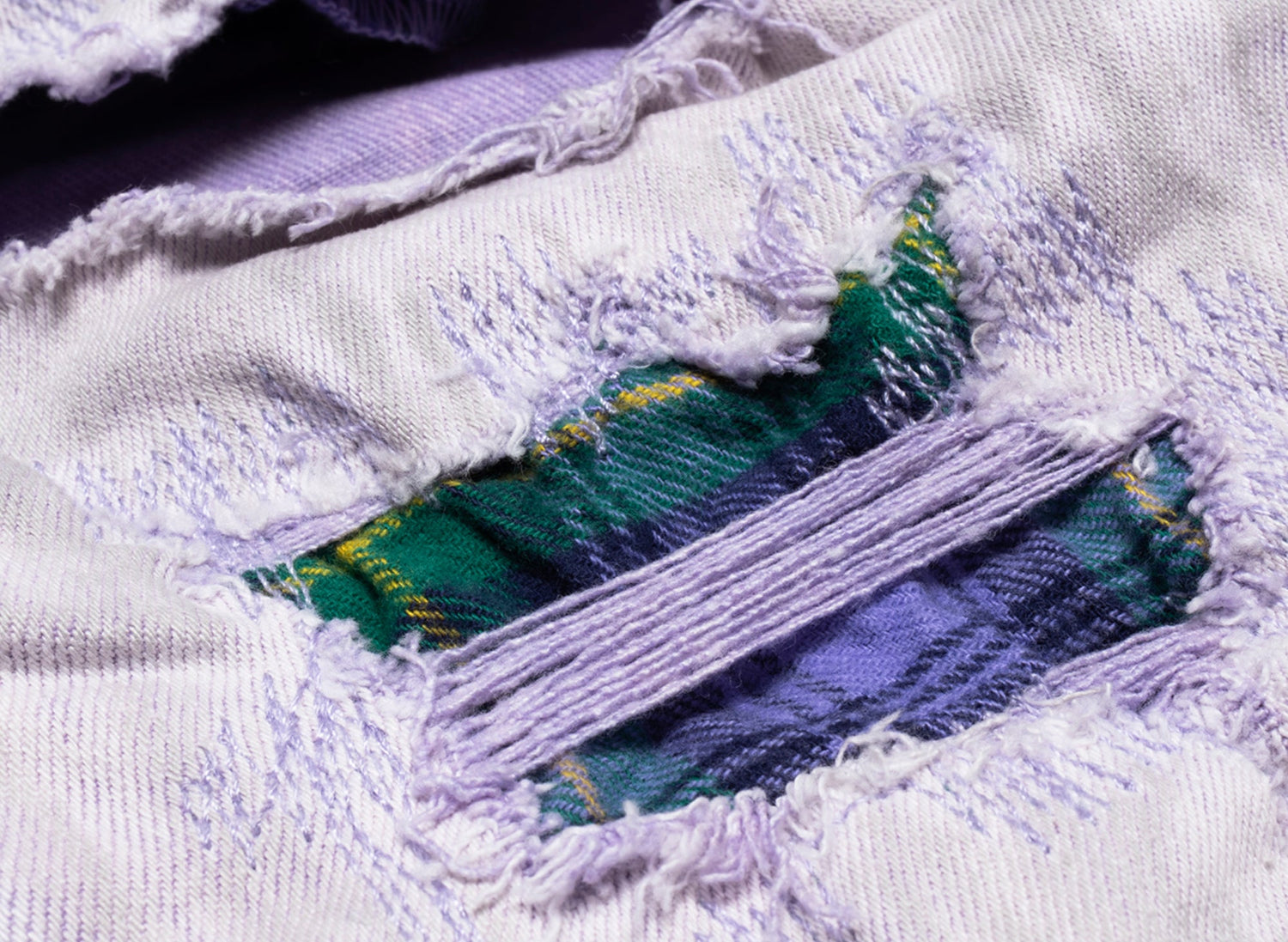 Purple Brand Heavy Repair Plaid Patch Jeans - view 2