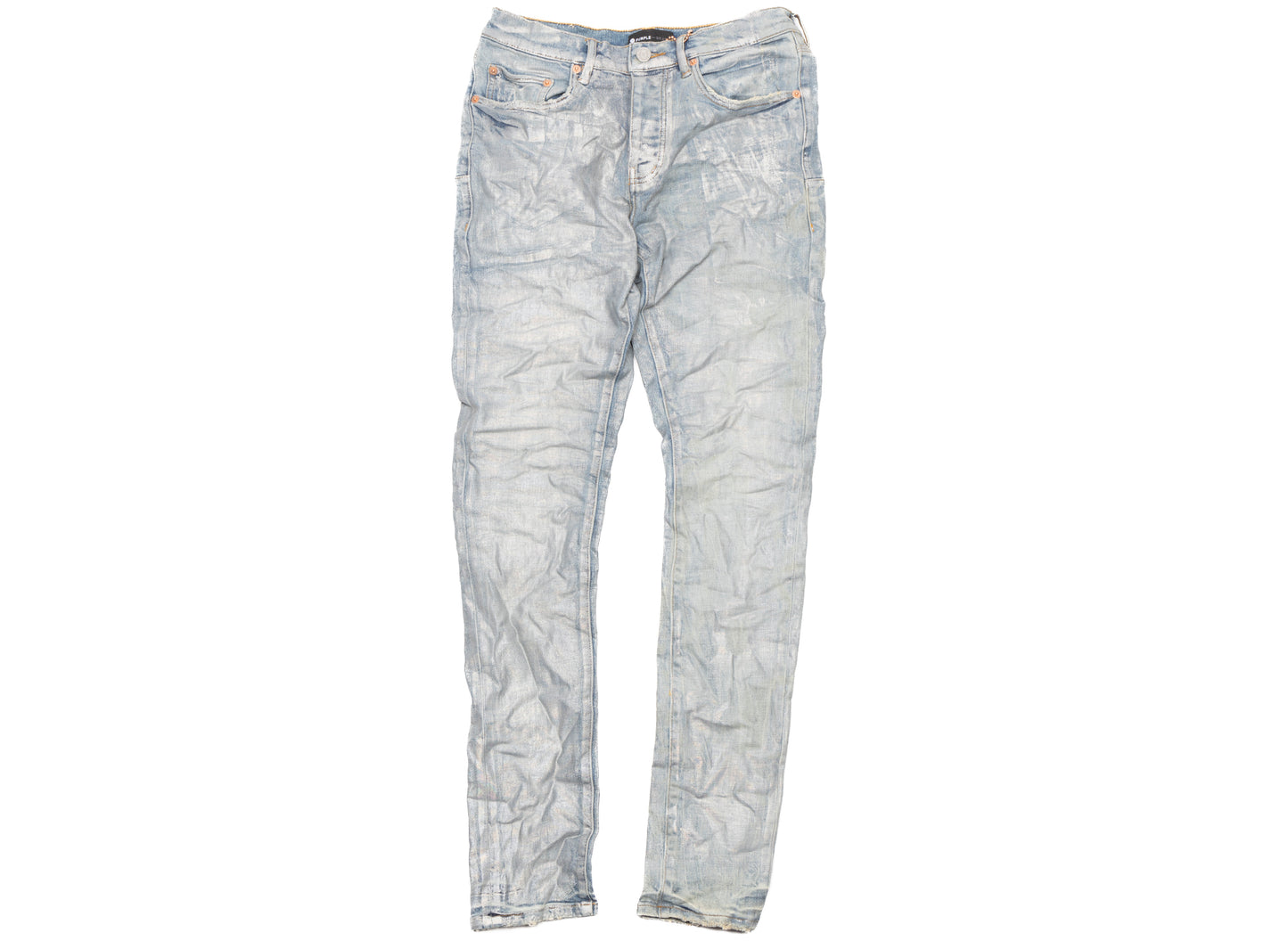 PURPLE-BRAND Iridescent Pearl Jeans in Light Indigo / Iridescent Pearl
