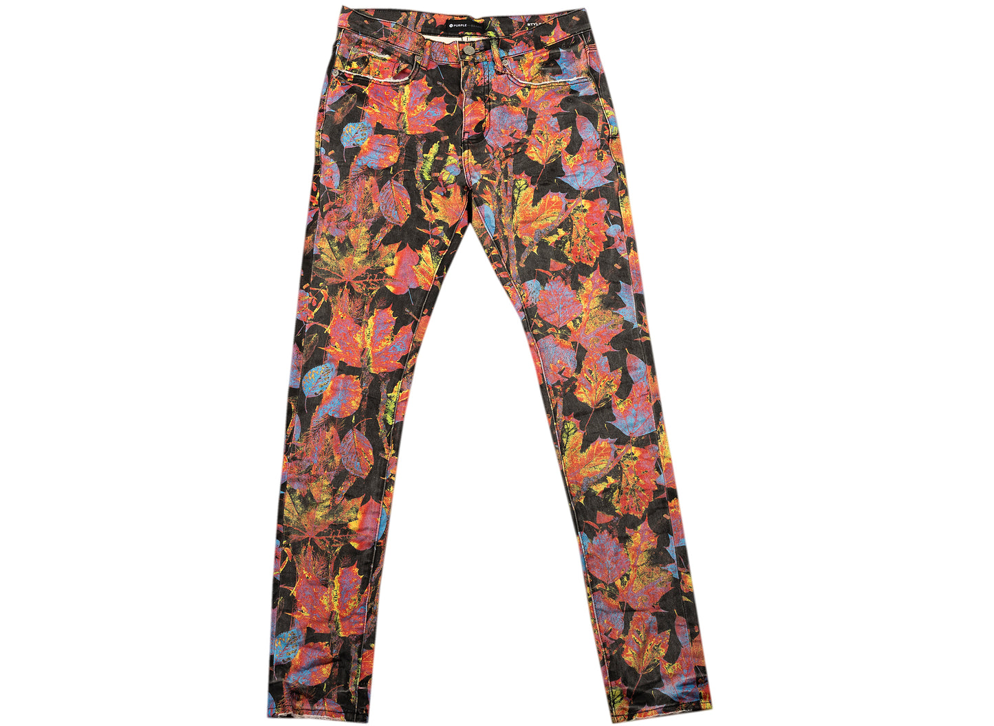 Purple Brand Washed Camo Jeans in Black / Burnt Orange