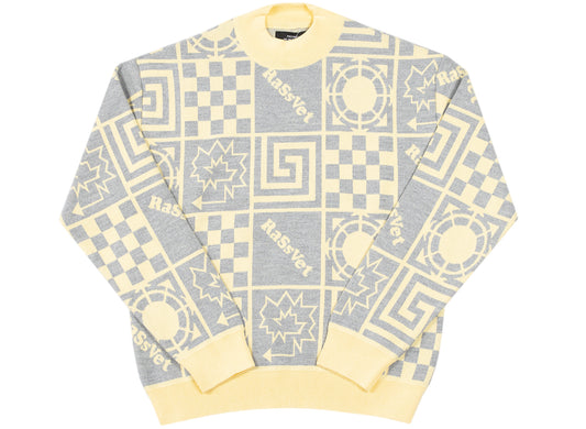 Rassvet (PACCBET) Men's Knit Sweater in Cream / Grey