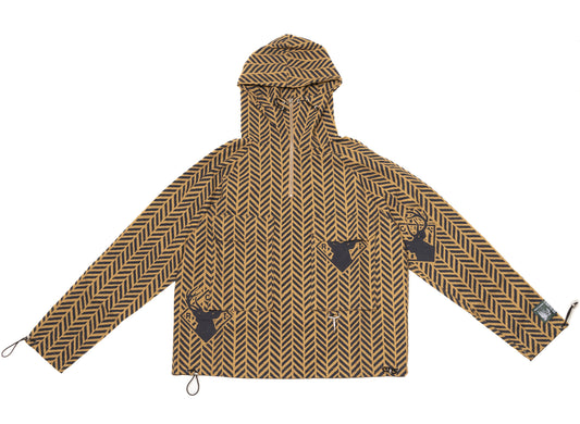 Reese Cooper Brushed Cotton Canvas Anorak in Herringbone Print