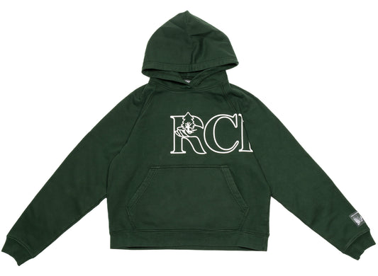 Reese Cooper Tree Script Hooded Sweatshirt in Forest Green