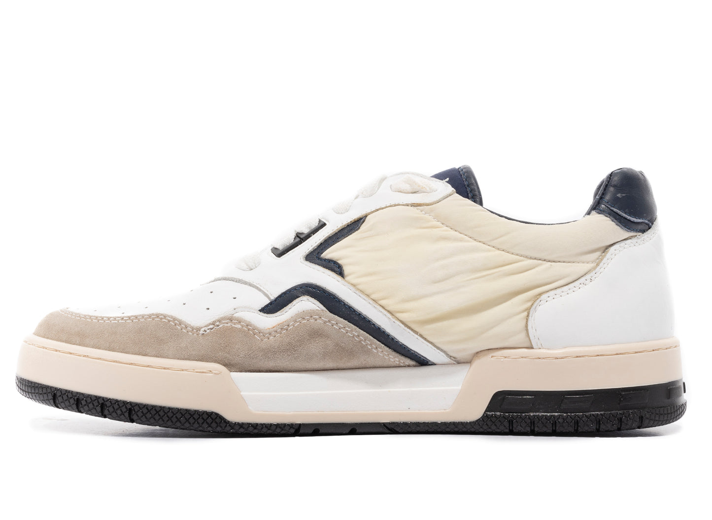 Rhude Racing Sneaker in White / Navy / Beige