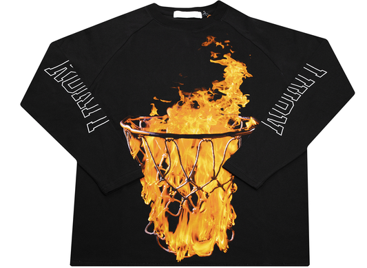 Rokit Flames Long Sleeve Tee in Black