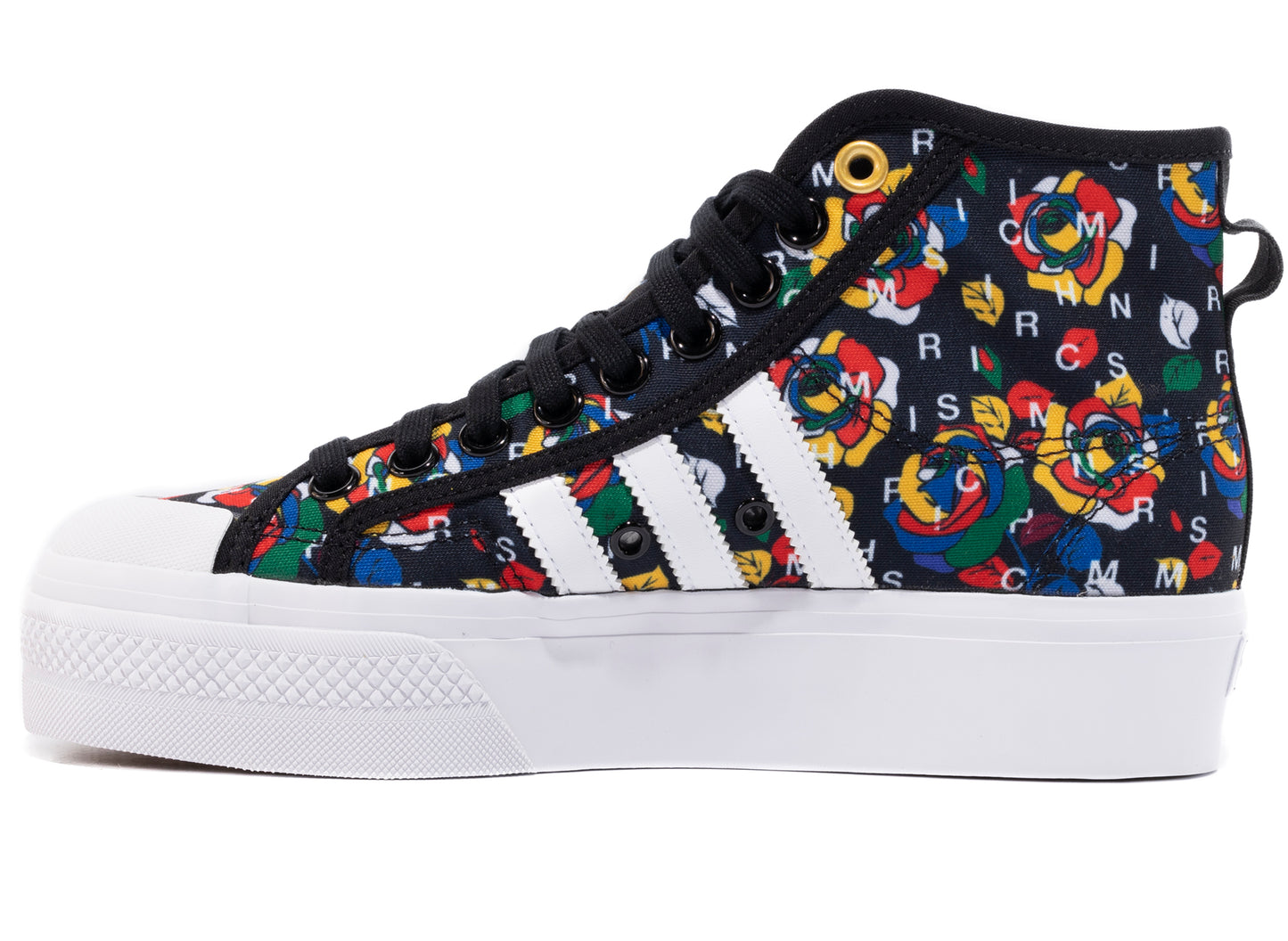Women's Adidas Nizza Platform Mid in Core Black / Flat White - view 3
