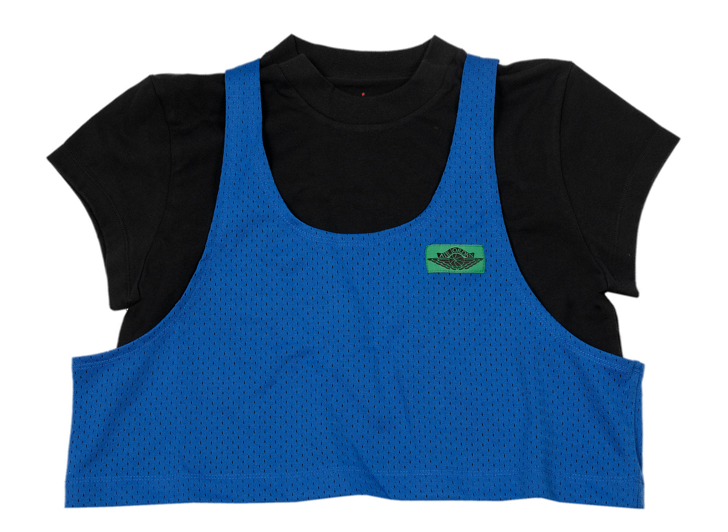 Women's Aleali May x Air Jordan SRT SP Layered Top in Black / Game Royal / Pine Green