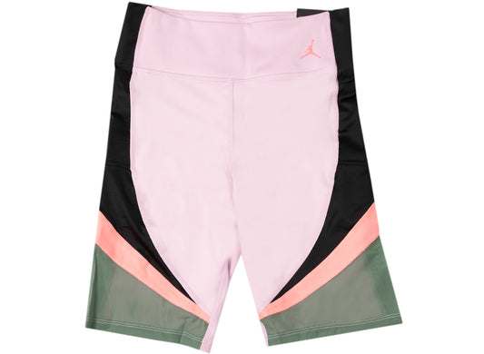 Women's Jordan Heatwave Bike Shorts in Light Arctic Pink / Black / Dutch Green