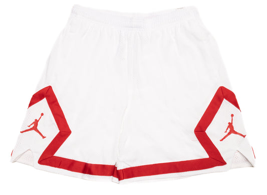 Women's Jordan Heritage Diamond Shorts in White / Gym Red