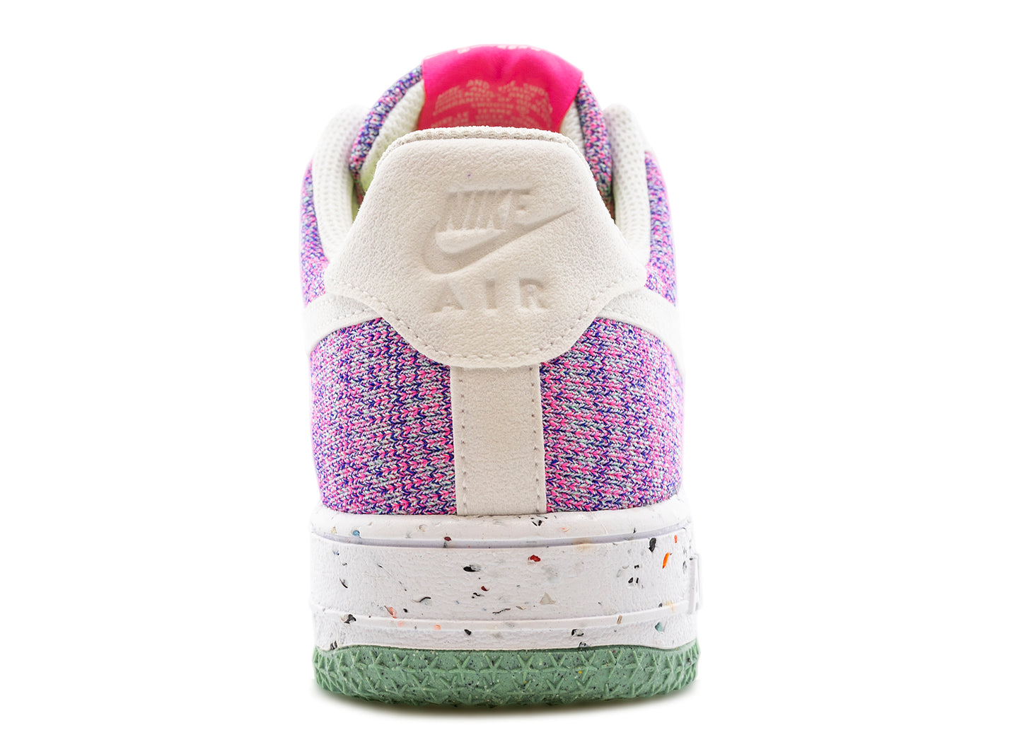 Women's Nike Air Force 1 Crater Flyknit in Fuchsia Glow / White / Pink Blast / Green Glow
