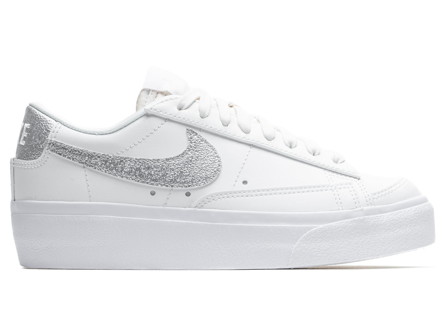 Women's Nike Blazer Low Platform in Summit White / Metallic Silver / Sail / White