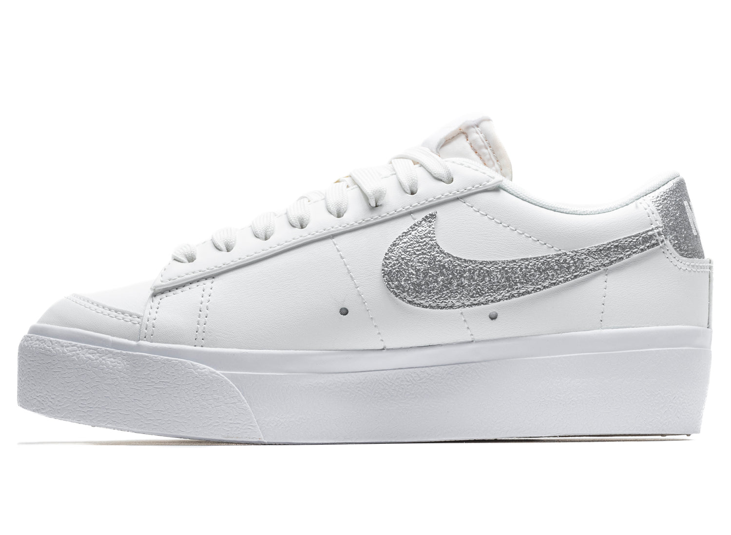 Women's Nike Blazer Low Platform in Summit White / Metallic Silver / Sail / White - view 3