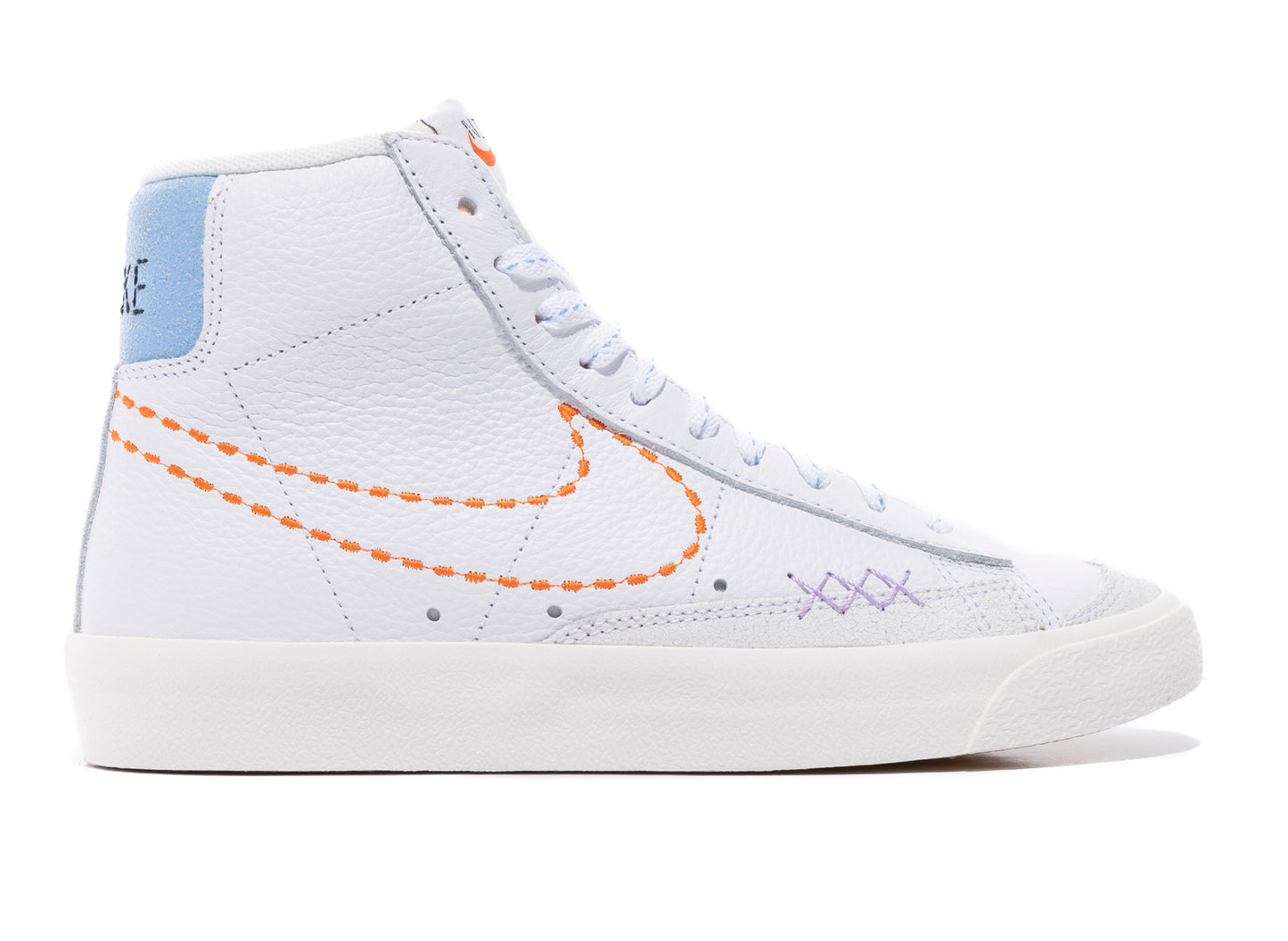 Women's Nike Blazer Mid '77 in White / Safety Orange / Lilac / Green Glow