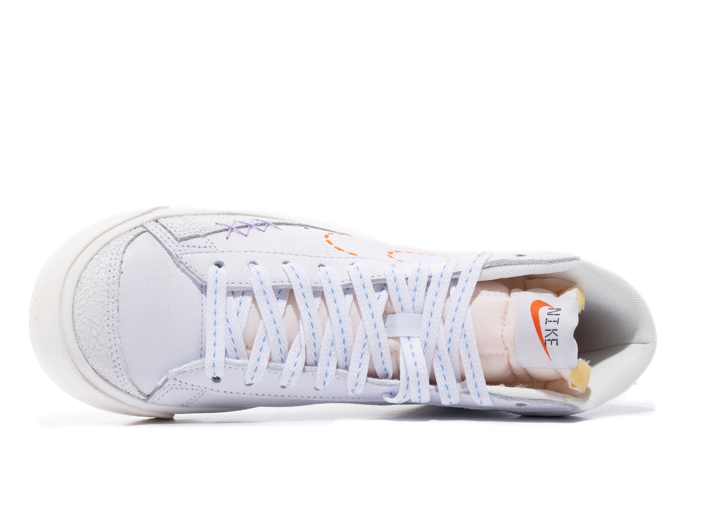 Women's Nike Blazer Mid '77 in White / Safety Orange / Lilac / Green Glow
