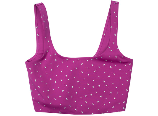 Women's Nike BTQ Gems Crop Top in Cactus Flower / Metallic Silver