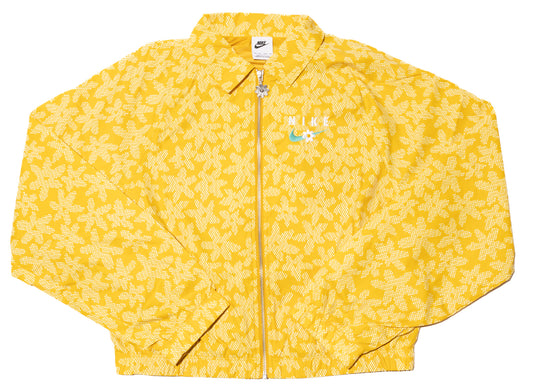 Women's Nike Sportswear AOP Woven Jacket in Dark Sulfur / White