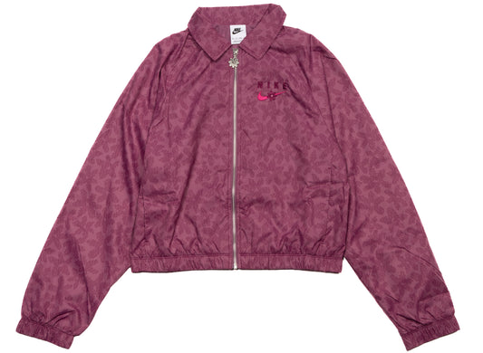 Women's Nike Sportswear Printed Woven Jacket in Light Bordeaux / Sangria