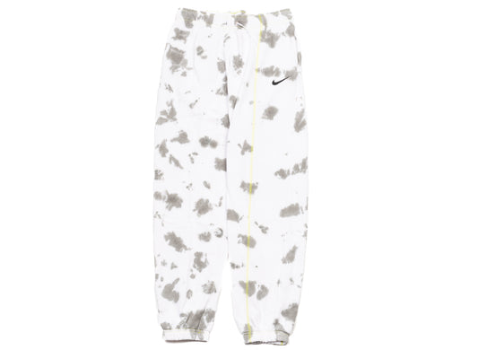 Women's Nike Sportswear Tie Dye Fleece Pants in Flat Pewter / Atomic Green / Black