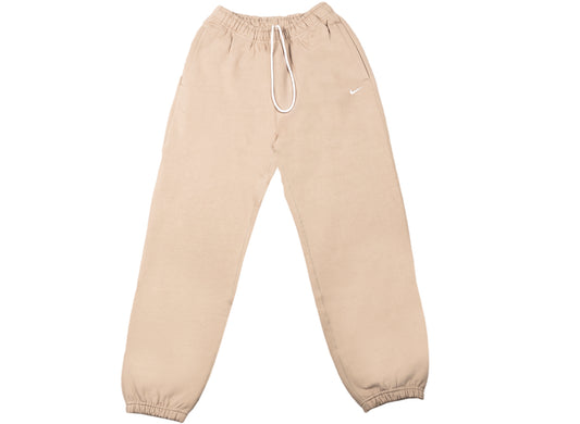 Women's NikeLab NRG Solo Swoosh Fleece Pants in Malt / White